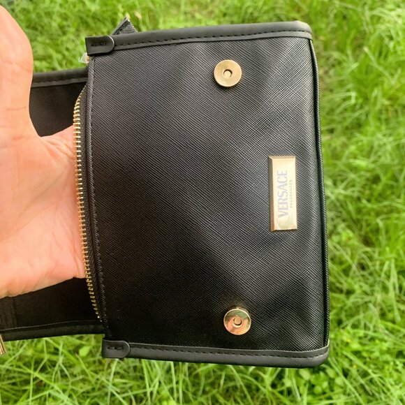 VERSACE Crossbody Perfume Cosmetic Clutch Bag Limited Edition NEW Black Gold - Picture 5 of 16